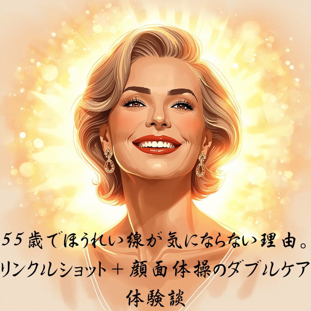 55歳でほうれい線が気にならない理由。リンクルショット＋顔面体操のダブルケア体験談